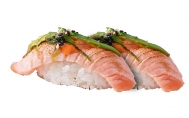  Hot salmon nigiri (2 Ader) 